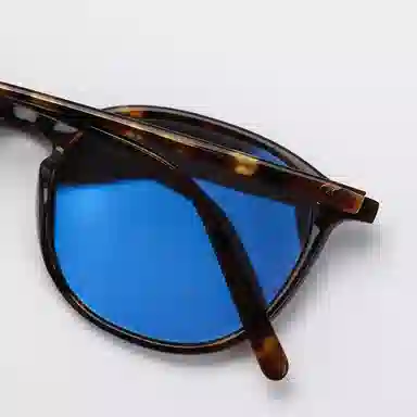 青雉作 英式复古惠灵顿细边墨镜 超轻开车灰色高清偏光镜防紫外线  小脸经典款 板材镜架 椭圆形 太阳眼镜 男女同款情侣款 玳瑁色 豆蔻色