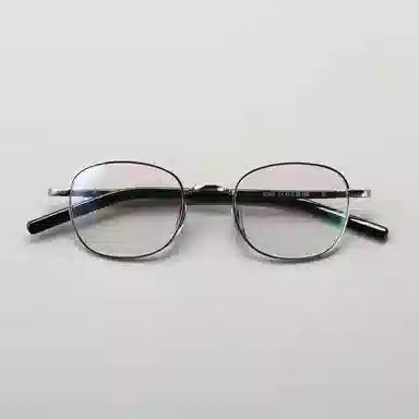 【可配度数】 青雉作 日式精英金丝边设计师小方框高级眼镜超轻近视镜框一体鼻托 纯钛 长方形 光学镜架 男女同款情侣款 古金 古银 日本金