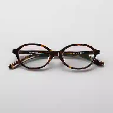 【可配度数】 青雉作 法式浪漫大脸独立鼻托书呆子眼镜复古文艺猫眼近视镜框粗框塌鼻梁 意大利板材 椭圆形 光学镜架 女款 深玳瑁色 黑色