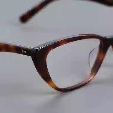 青雉作 高颧骨显脸小复古倒梯形 酷酸板材 猫眼 光学镜架 女款 玳瑁色 黑色