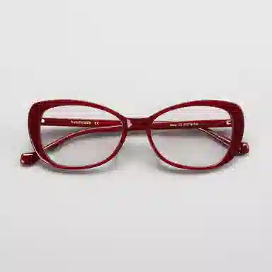 【可配度数】 青雉作 小香风复古法式猫眼眼镜百搭素颜镜近视镜框遮脸大框大脸显脸小 意大利板材 蝶形 光学镜架 女款 玳瑁色 酒红色 黑色