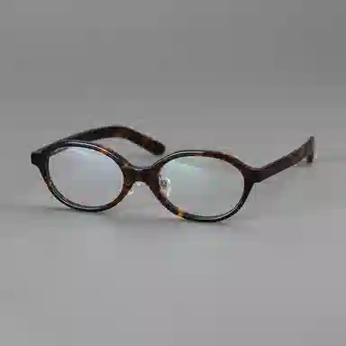 【可配度数】 青雉作 法式浪漫大脸独立鼻托书呆子眼镜复古文艺猫眼近视镜框粗框塌鼻梁 意大利板材 椭圆形 光学镜架 女款 深玳瑁色 黑色