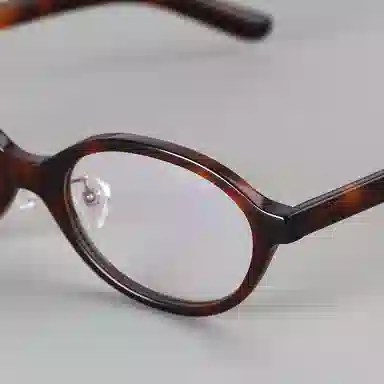 【可配度数】 青雉作 法式浪漫大脸独立鼻托书呆子眼镜复古文艺猫眼近视镜框粗框塌鼻梁 意大利板材 椭圆形 光学镜架 女款 深玳瑁色 黑色