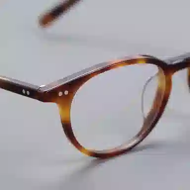 青雉作 日式时髦扁梨形猫眼 复古简约细边 近视大脸显小 轻量化精致感 板材镜架 椭圆形 光学镜框 男女同款情侣款 玳瑁色 豆蔻色