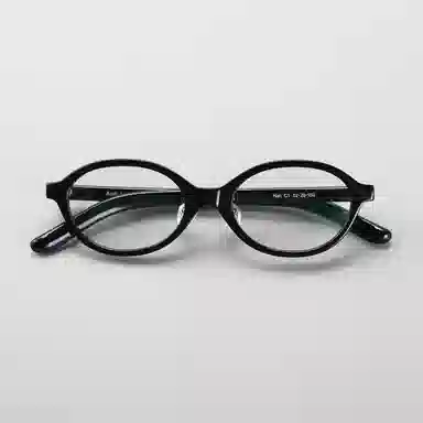 【可配度数】 青雉作 法式浪漫大脸独立鼻托书呆子眼镜复古文艺猫眼近视镜框粗框塌鼻梁 意大利板材 椭圆形 光学镜架 女款 深玳瑁色 黑色