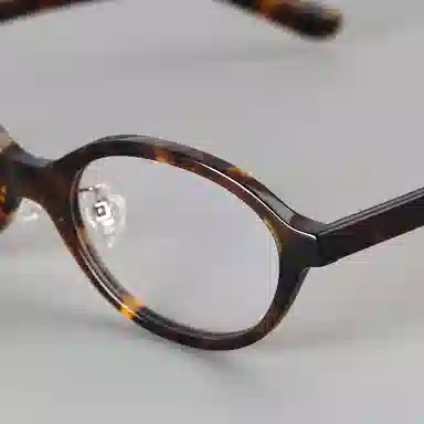 【可配度数】 青雉作 法式浪漫大脸独立鼻托书呆子眼镜复古文艺猫眼近视镜框粗框塌鼻梁 意大利板材 椭圆形 光学镜架 女款 深玳瑁色 黑色