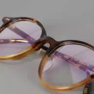 青雉作 日式小众复古波士顿框型 文艺近视镜框 手工轻量化轻盈 细框超轻双拼色 板材镜架 圆形 光学眼镜 男女同款情侣款 焦糖玳瑁色 杏色