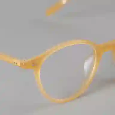 青雉作 日式小众复古波士顿框型 文艺近视镜框 手工轻量化轻盈 细框超轻双拼色 板材镜架 圆形 光学眼镜 男女同款情侣款 焦糖玳瑁色 杏色