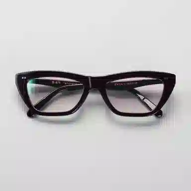 【可配度数】 青雉作 惠灵顿学院风粗框复古眼镜 高街时尚倒梯形猫眼近视镜框 意大利板材 方形 光学镜架 男女同款情侣款 三色堇紫色 黑色