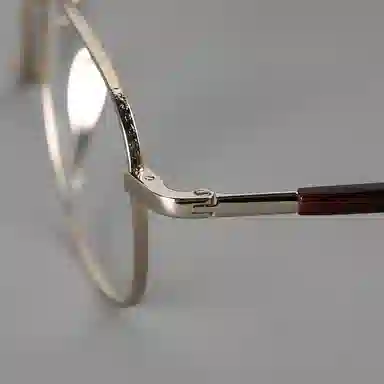 【可配度数】 青雉作 日式精英金丝边设计师小方框高级眼镜超轻近视镜框一体鼻托 纯钛 长方形 光学镜架 男女同款情侣款 古金 古银 日本金