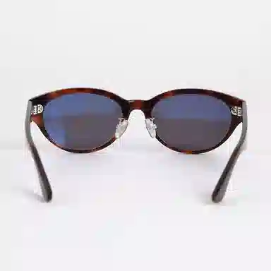 青雉作 欧美好莱坞复古 椭圆形高级墨镜 亚式加高鼻托开车驾驶镜 防紫外线内镀蓝膜 粗框 板材镜架合金 猫眼 太阳眼镜 女款 玳瑁色 黑色