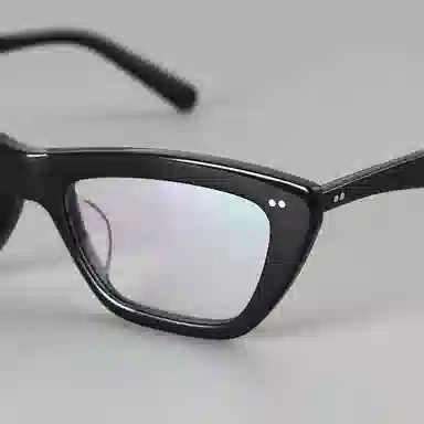 【可配度数】 青雉作 惠灵顿学院风粗框复古眼镜 高街时尚倒梯形猫眼近视镜框 意大利板材 方形 光学镜架 男女同款情侣款 三色堇紫色 黑色