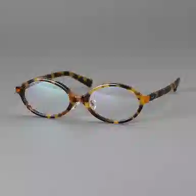 【可配度数】 青雉作 袖珍小脸版书高知风书卷气小框文艺范高度近视镜框 塌鼻梁带可调鼻托 意大利板材 椭圆形 光学镜架 女款