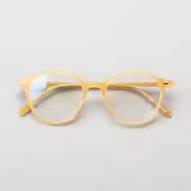 青雉作 日式小众复古波士顿框型 文艺近视镜框 手工轻量化轻盈 细框超轻双拼色 板材镜架 圆形 光学眼镜 男女同款情侣款 焦糖玳瑁色 杏色