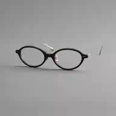 【可配度数】 青雉作 日杂高级感文艺书呆子眼镜日系时尚眼镜框高弹力不夹脸贝母鼻托 β钛板材 椭圆形 光学镜架 女款 玳瑁色日本灰黑色