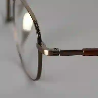 【可配度数】 青雉作 日式精英金丝边设计师小方框高级眼镜超轻近视镜框一体鼻托 纯钛 长方形 光学镜架 男女同款情侣款 古金 古银 日本金