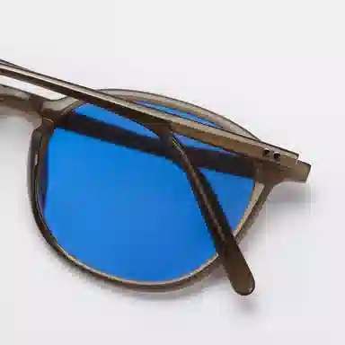 青雉作 英式复古惠灵顿细边墨镜 超轻开车灰色高清偏光镜防紫外线  小脸经典款 板材镜架 椭圆形 太阳眼镜 男女同款情侣款 玳瑁色 豆蔻色