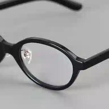 【可配度数】 青雉作 法式浪漫大脸独立鼻托书呆子眼镜复古文艺猫眼近视镜框粗框塌鼻梁 意大利板材 椭圆形 光学镜架 女款 深玳瑁色 黑色