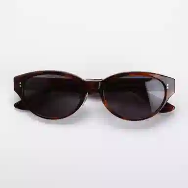 青雉作 欧美好莱坞复古 椭圆形高级墨镜 亚式加高鼻托开车驾驶镜 防紫外线内镀蓝膜 粗框 板材镜架合金 猫眼 太阳眼镜 女款 玳瑁色 黑色