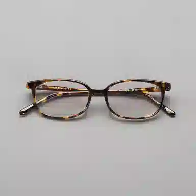 【可配度数】 青雉作 通勤 复古小方框职场精英轻盈窄框超轻量化弹簧腿不夹脸 板材镜架板材 长方形 光学镜架 男女同款情侣款 玳瑁色 黑色