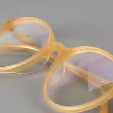 青雉作 日式小众复古波士顿框型 文艺近视镜框 手工轻量化轻盈 细框超轻双拼色 板材镜架 圆形 光学眼镜 男女同款情侣款 焦糖玳瑁色 杏色