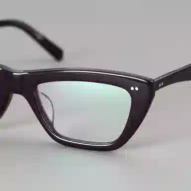 【可配度数】 青雉作 惠灵顿学院风粗框复古眼镜 高街时尚倒梯形猫眼近视镜框 意大利板材 方形 光学镜架 男女同款情侣款 三色堇紫色 黑色