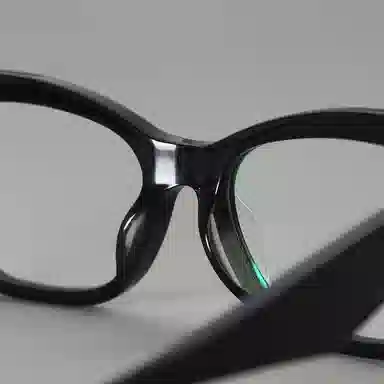 青雉作 欧美大框倒梯形复古素颜 板材镜架 蝶形 光学眼镜 女款 黑色