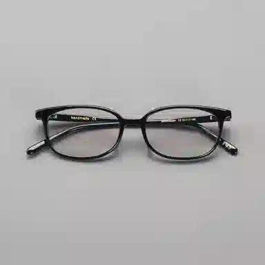 【可配度数】 青雉作 通勤 复古小方框职场精英轻盈窄框超轻量化弹簧腿不夹脸 板材镜架板材 长方形 光学镜架 男女同款情侣款 玳瑁色 黑色