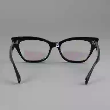 青雉作 欧美大框倒梯形复古素颜 板材镜架 蝶形 光学眼镜 女款 黑色