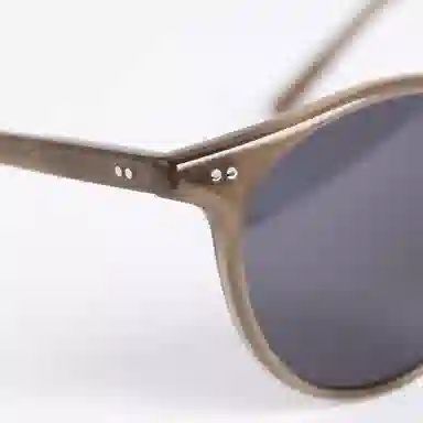 青雉作 少年感美式复古灰色墨镜波士顿细边超轻圆框 防紫外线偏光镜片开车驾驶镜 圆形 太阳眼镜 男女同款情侣款 玳瑁色 豆蔻色