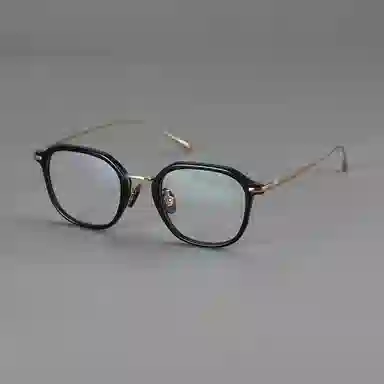 【可配度数】 青雉作 日杂封面款中金高定贝母鼻托镜框小众精致六边形超轻量化近视眼镜 β钛板材 方形 光学镜架 女款 玳瑁色日本灰黑色