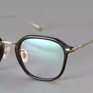 【可配度数】 青雉作 日杂封面款中金高定贝母鼻托镜框小众精致六边形超轻量化近视眼镜 β钛板材 方形 光学镜架 女款 玳瑁色日本灰黑色