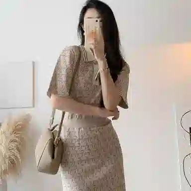 d'zzit Knit Short Sleeve Dress Deep Khaki