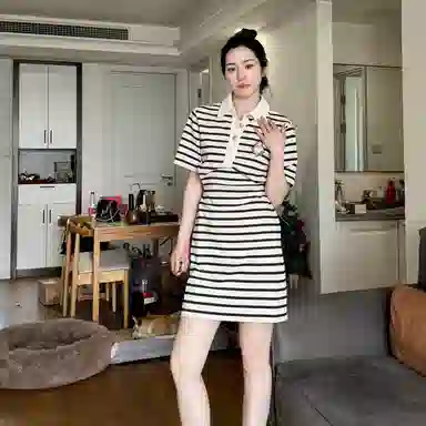 d'zzit Knit Short Sleeve Dress Deep Khaki