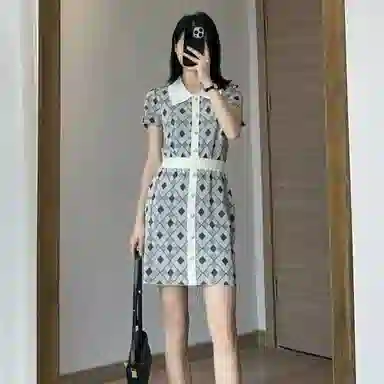 d'zzit Knit Short Sleeve Dress Deep Khaki