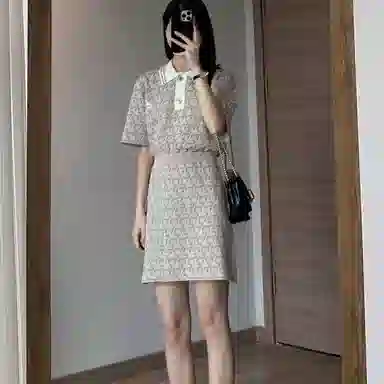 d'zzit Knit Short Sleeve Dress Deep Khaki