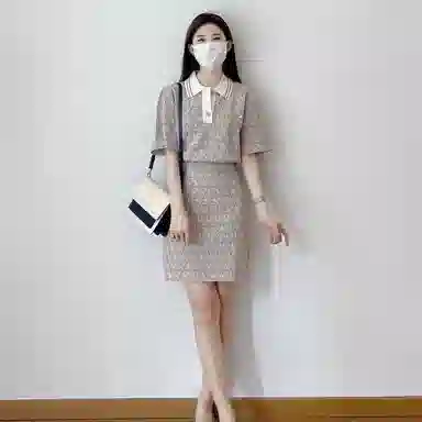 d'zzit Knit Short Sleeve Dress Deep Khaki