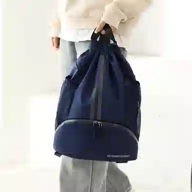 维多利亚旅行者 篮球包大容量收纳抽绳 双肩包 男女 干湿分离束口袋健身包  多色