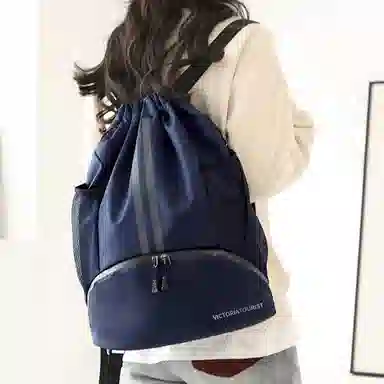 维多利亚旅行者 篮球包大容量收纳抽绳 双肩包 男女 干湿分离束口袋健身包  多色