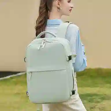 维多利亚旅行者 干湿分离多功能大容量出差独立鞋仓休闲时尚 涤纶 电脑包双肩包背包 常规 男女同款情侣款 绿色/米色/黑色