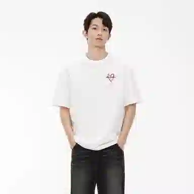 Cotton Aesthetic Heart Letter Print Tee