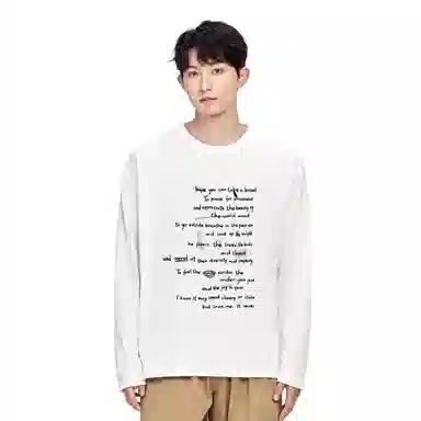 Cotton Aesthetic Letter Print Long Sleeve Tee