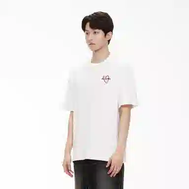 Cotton Aesthetic Heart Letter Print Tee