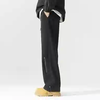 美式复古机能风街头户外山系简约百搭中腰宽松直筒垂感学院做旧水洗弹力柔软不硬休闲裤 男女同款