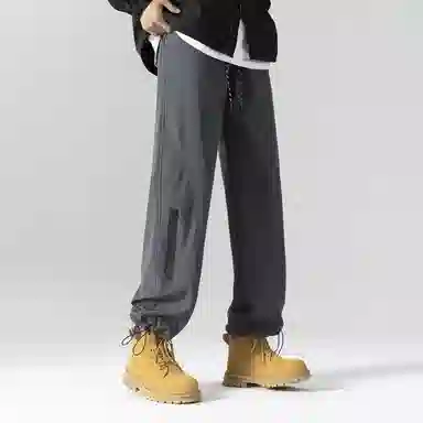 美式复古机能风街头户外山系简约百搭中腰宽松直筒垂感学院做旧水洗弹力柔软不硬休闲裤 男女同款