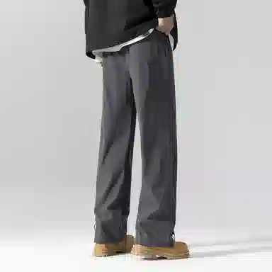 美式复古机能风街头户外山系简约百搭中腰宽松直筒垂感学院做旧水洗弹力柔软不硬休闲裤 男女同款