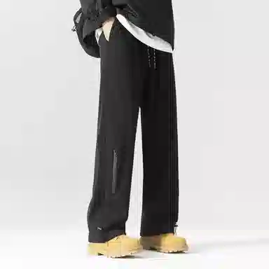 美式复古机能风街头户外山系简约百搭中腰宽松直筒垂感学院做旧水洗弹力柔软不硬休闲裤 男女同款