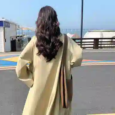 袋鼠 韩系过膝立领流行又酷又飒外套风衣 女款