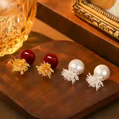 韵系 烟花安可拉 仿珍珠 耳环 女款