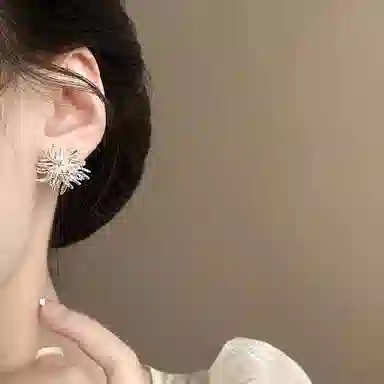 韵系 简约气质蒲公英 铜镀金 耳环 女款